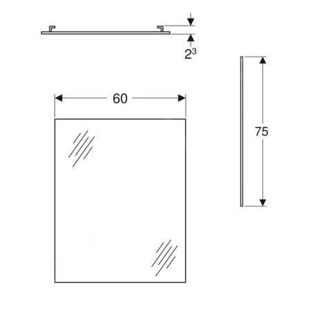 Geberit Selnova Square - Miroir 60x75 cm 502.891.00.1