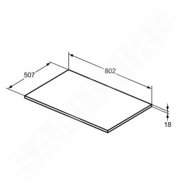 Ideal Standard i.Life B - tablette pour lavabo, 80 mm, blanc mat T5282DU