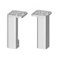 Cersanit City - Pieds de meuble, 2 pièces, argenté S599-0162