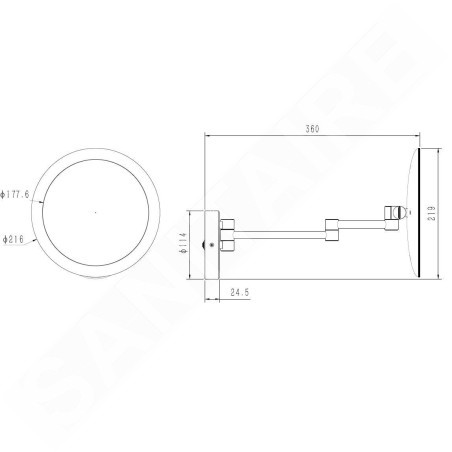 kielle Idolio - Miroir de maquillage avec éclairage LED, noir mat 50324024