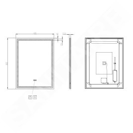 kielle Idolio - Miroir avec éclairage LED et chauffage, 60x80 cm 50324001