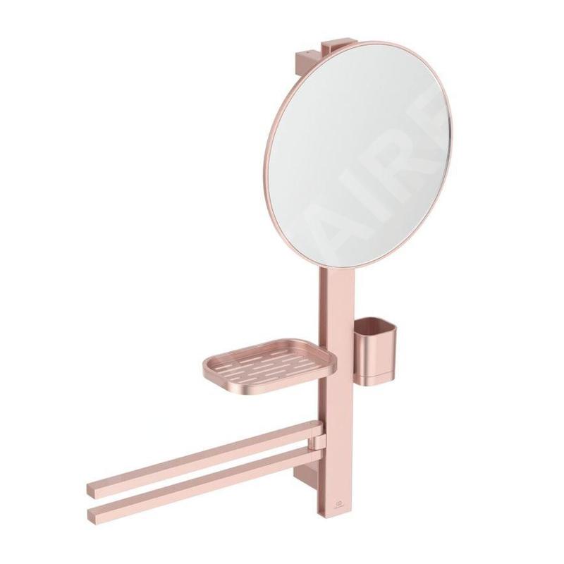 Ideal Standard ALU+ - Miroir avec porte-serviettes, tablette et gobelet pour brosses à dents et dentifrice, rosé BD588RO Ideal Standard ALU+ - Miroir avec porte-serviettes, tablette et gobelet pour brosses à dents et dentifrice, rosé BD588RO