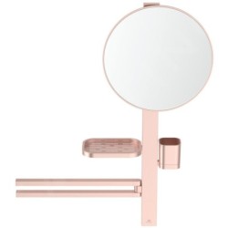 Ideal Standard ALU+ - Miroir avec porte-serviettes, tablette et gobelet pour brosses à dents et dentifrice, rosé BD588RO
