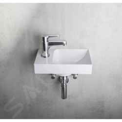 Sapho Small - Lave-mains Piccolino 308x170 mm, sans trop-plein, trou de robinetterie à gauche, blanc PK300