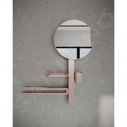 Ideal Standard ALU+ - Miroir avec porte-serviettes, tablette et gobelet pour brosses à dents et dentifrice, rosé BD588RO