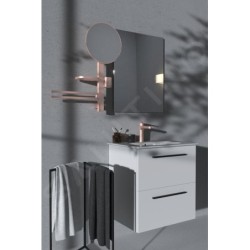 Ideal Standard ALU+ - Miroir avec porte-serviettes, tablette et gobelet pour brosses à dents et dentifrice, rosé BD588RO