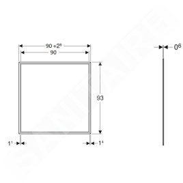 Geberit ONE - Cadre de couverture 900x930 mm, pour armoire encastrée Geberit ONE avec miroir, blanc 505.843.00.1