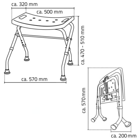 Sapho Accessoire Ridder - Tabouret pliant, blanc A0050301