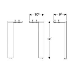 Geberit Acanto - Pieds pour meuble, 281 mm, aluminium/chrome 500.658.00.2