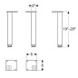 Geberit Selnova Square - Pieds de meubles, 2x, blanc 501.423.01.1