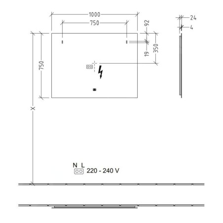 Villeroy & Boch More to See Lite - Miroir avec éclairage LED, 1000x750x24 mm A4591000