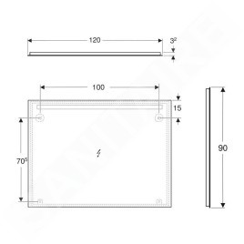 Geberit Option - Miroir avec éclairage LED, 120x90 cm, aluminium 502.815.00.1