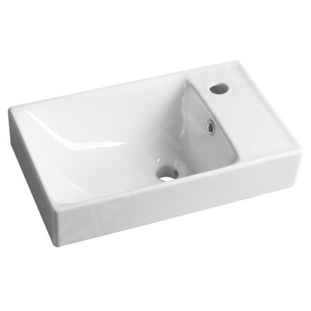Sapho Nuali - Lave-mains 50x30 mm, avec trop-plein, avec trou de robinetterie, blanc TU0129