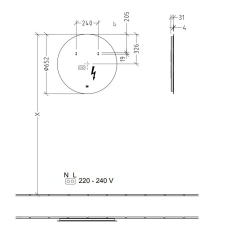 Villeroy & Boch More to See Lite - Miroir avec éclairage LED diamètre 650 mm A4606800