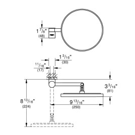 Grohe Selection - Mirroir de rasage, Cool Sunrise 41077GL0