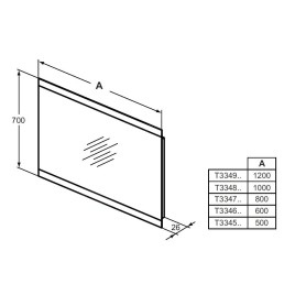 Ideal Standard Mirror&Light - Miroir 800x700 mm avec éclairage LED double face T3347BH