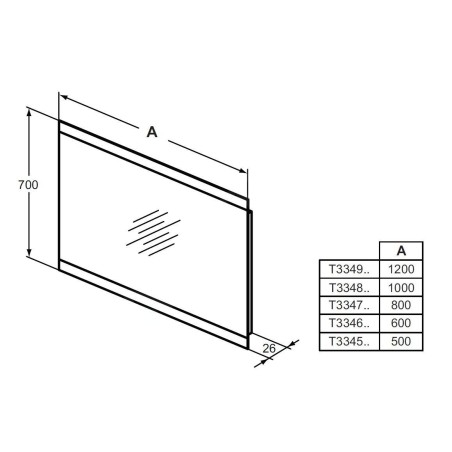 Ideal Standard Mirror&Light - Miroir 800x700 mm avec éclairage LED double face T3347BH