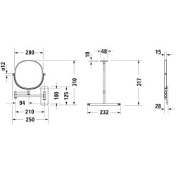 Duravit D-Code - Miroir cosmétique, chrome 0099121000