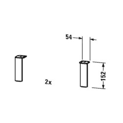 Duravit Accessoires - Pieds, 2 pcs, chrome UV999300000