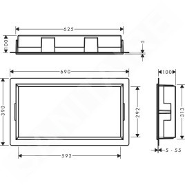 Hansgrohe XtraStoris Original - Niche murale avec cadre intégré, 300x600x100 mm, noir mat 56064670