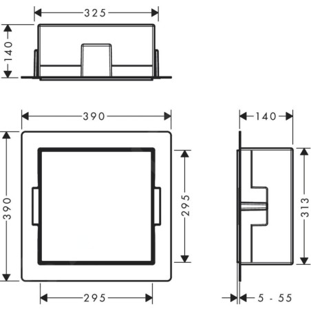 Hansgrohe XtraStoris Minimalistic - Niche murale, 300x300x140 mm, blanc mat 56079700