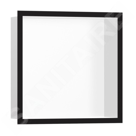 Hansgrohe XtraStoris Individual - Niche murale avec cadre design, 300x300x100 mm, blanc mat / noir mat 56099670