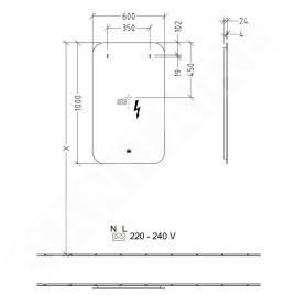 Villeroy & Boch More to See Lite - Miroir avec éclairage LED, 600x1000x24 mm A4611000