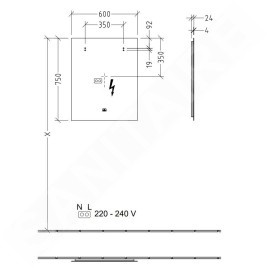 Villeroy & Boch More to See Lite - Miroir avec éclairage LED, 600x750x24 mm A4596000