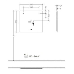 Villeroy & Boch More to See Lite - Miroir avec éclairage LED, 800x750x24 mm A4598000