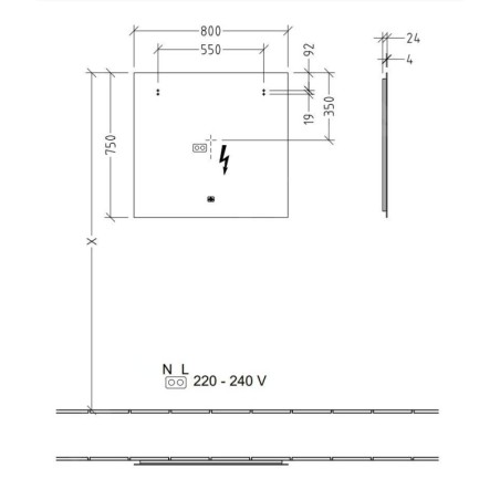Villeroy & Boch More to See Lite - Miroir avec éclairage LED, 800x750x24 mm A4598000