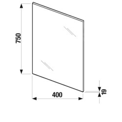 Jika Lyra - Miroir avec support bois, 400x750 mm, blanc H4531810383041