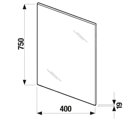 Jika Lyra - Miroir avec support bois, 400x750 mm, blanc H4531810383041