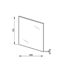 Jika Lyra - Miroir avec support bois, 600x750 mm, blanc H4532010383041
