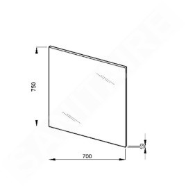 Jika Lyra - Miroir avec support bois, 700x750 mm, blanc H4532110383041