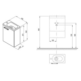 Ravak Chrome - Porte pour meuble vasque SD 400, gauche, blanche X000000540