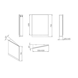 Ravak 10° - Miroir d'angle 650x750 mm, gauche, blanc X000001076
