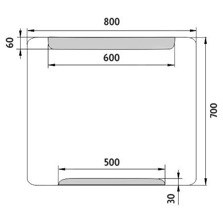 Nimco Miroirs - Miroir avec éclairage LED, 800x700 mm, aluminium ZP 22003