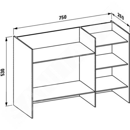 Laufen Kartell - Etagère, 750x260x530 mm, ambre H3893310810001