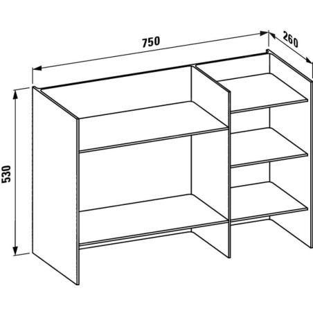 Laufen Kartell - Etagère, 750x260x530 mm, cristal transparent H3893310840001