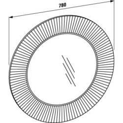 Laufen Kartell - Miroir avec cadre, diamètre 780 mm, ambre H3863310810001