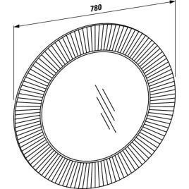 Laufen Kartell - Miroir avec cadre, diamètre 780 mm, cristal transparent H3863310840001