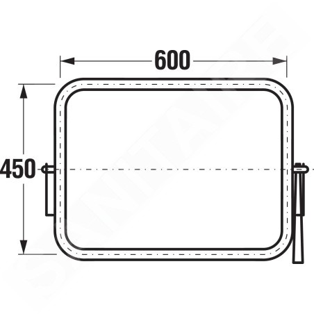 Jika Universum - Miroir à levier, 600x450 mm, inox H3897170030001