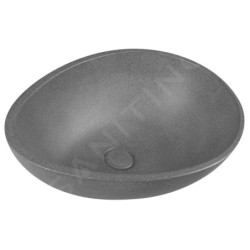 Sapho Lavabos - Lavabo Punc 534x390 mm, avec bonde, nanocouche, grès noir BH7001