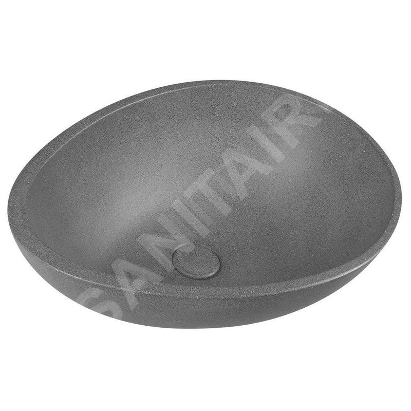Sapho Lavabos - Lavabo Punc 534x390 mm, avec bonde, nanocouche, grès noir BH7001 Sapho Lavabos - Lavabo Punc 534x390 mm, avec bonde, nanocouche, grès noir BH7001