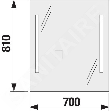 Jika Clear - Miroir avec éclairage LED, 700x810 mm H4557351731441