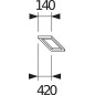 Jika Cubito - Support de lavabo pour comptoir , 420x140 mm, argent H4501331720001