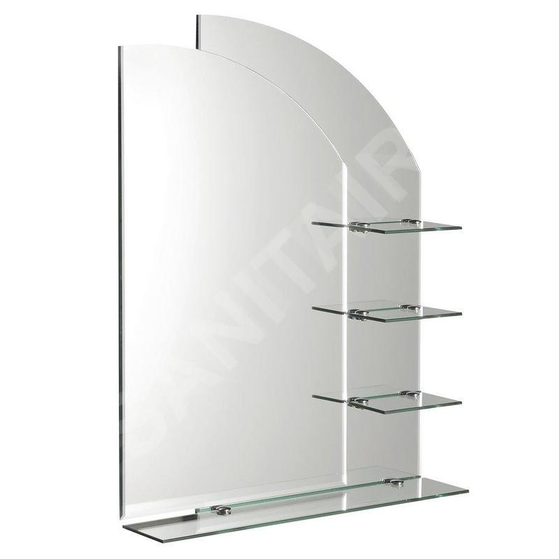 Aqualine Wega - Miroir 650x900 mm, arrondi, avec étagères 65028 Aqualine Wega - Miroir 650x900 mm, arrondi, avec étagères 65028