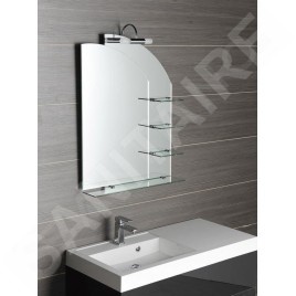 Aqualine Wega - Miroir 650x900 mm, arrondi, avec étagères 65028