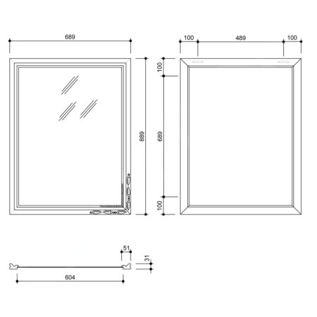 Sapho Bohemia - Miroir dans un cadre en bois 686x886 mm, doré NL483