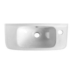 Aqualine Small - Lave-mains murale 510x215 mm, avec 1 trou à droite, blanc 10TP70051